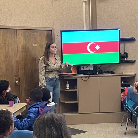 Laurel Tollison presenting at Kid's Club